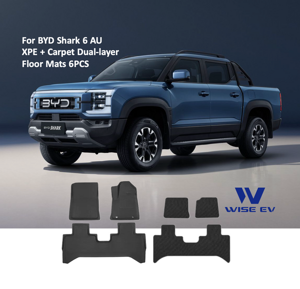 [Pre-Order] BYD Shark 6 Premium Dual-Layer All Weather TPE + Carpet Floor Mats 6PCS AU RHD