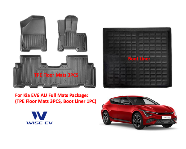 [Sydney Local Stock] KIA EV6 All-Weather TPE Car Floor Mats Boot Liner Set