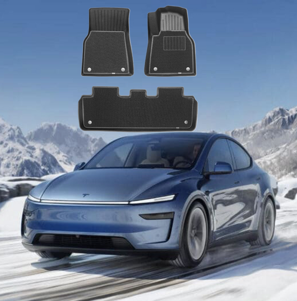 Tesla NEW Model Y 2025 Dual Layer TPE with Carpet Premium Floor Mats - 6PCS Set
