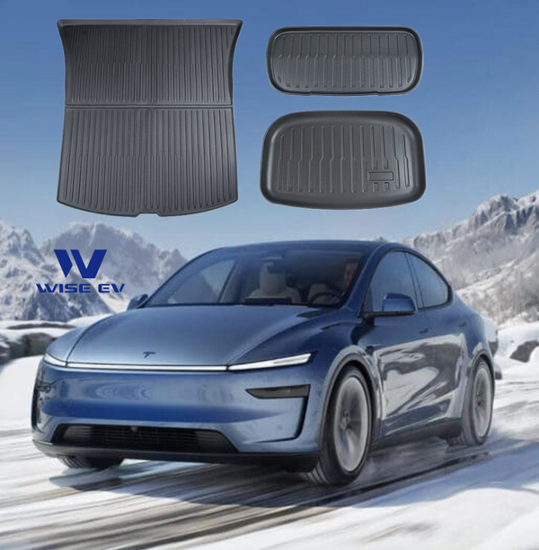 Tesla NEW Model Y 2025 TPE All-Weather Front and Rear Trunk Mats - 3PCS Set