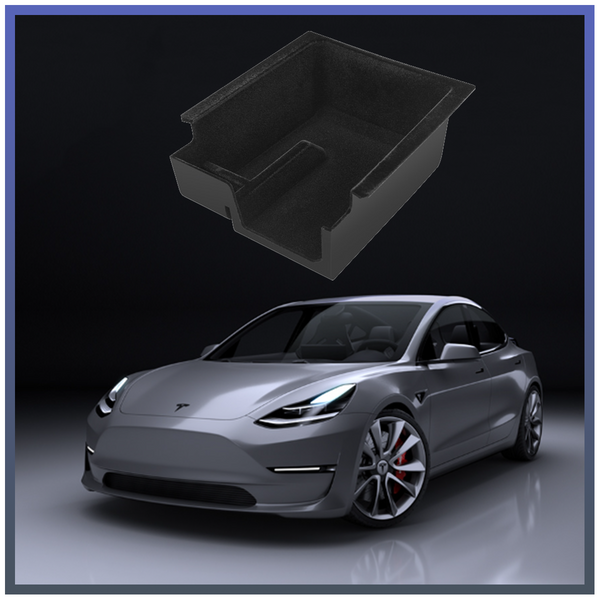 Tesla Armrest Organizer Tray - Upgrade Flocked Version for Model 3 & Model Y